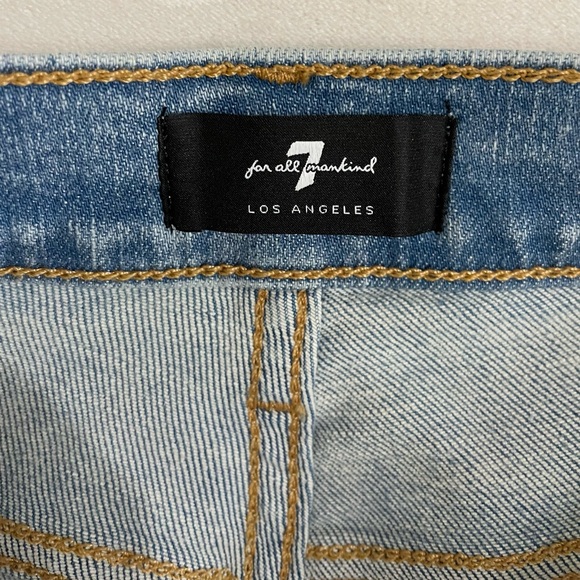 NWT 7 For ManKind Broken Twill Mid Roll Denim Shorts Coco Drive Size 26 - Picture 8 of 16